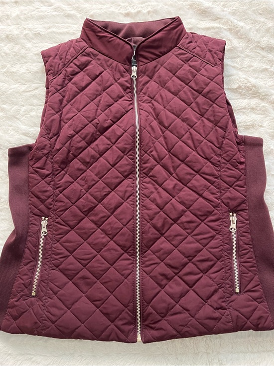 New York & Company Jackets & Blazers - New York & Company Quilted Sleeveless Vest - Burgundy